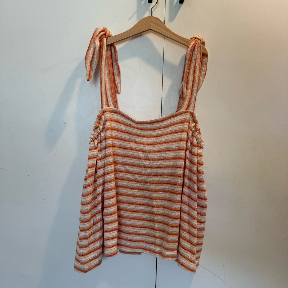 Madewell Women’s Striped Orange and White Top